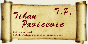 Tihan Pavičević vizit kartica